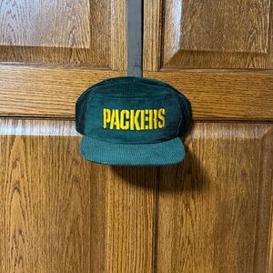 Vtg Packers Corduroy Snapback Hat - Made in USA